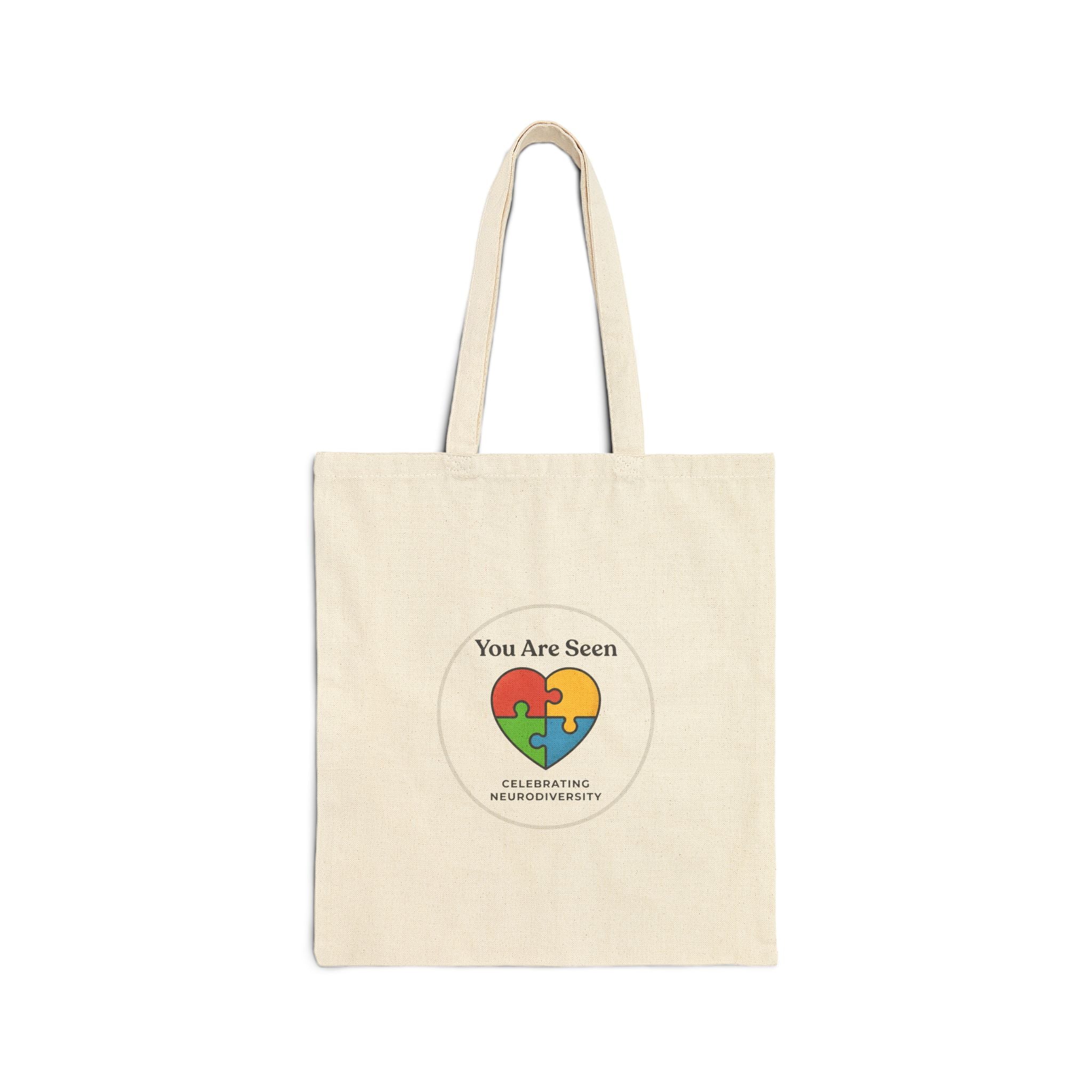 You Are Seen Heart Puzzle Tote | neurodiversity, autistic pride, affirming