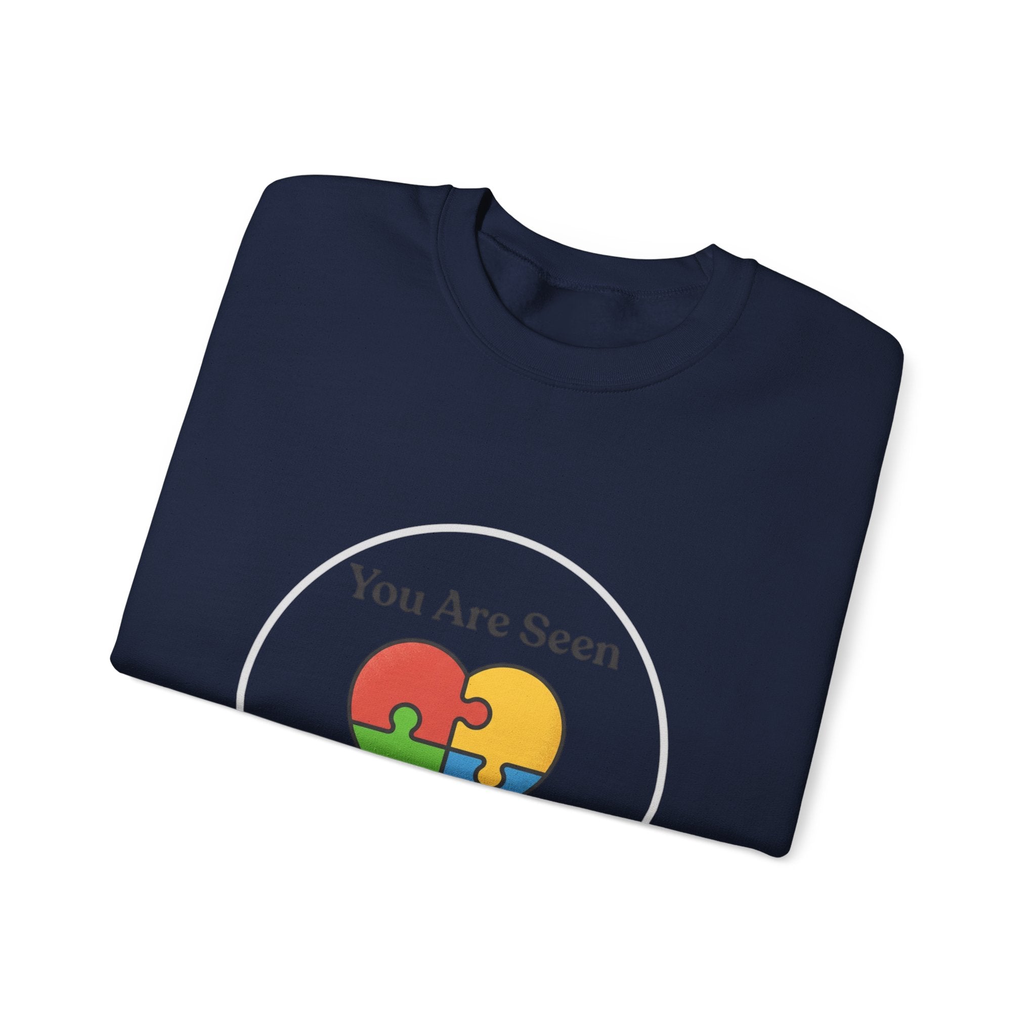 You Are Seen Heart Puzzle Crewneck Sweatshirt | neurodiversity, autistic pride