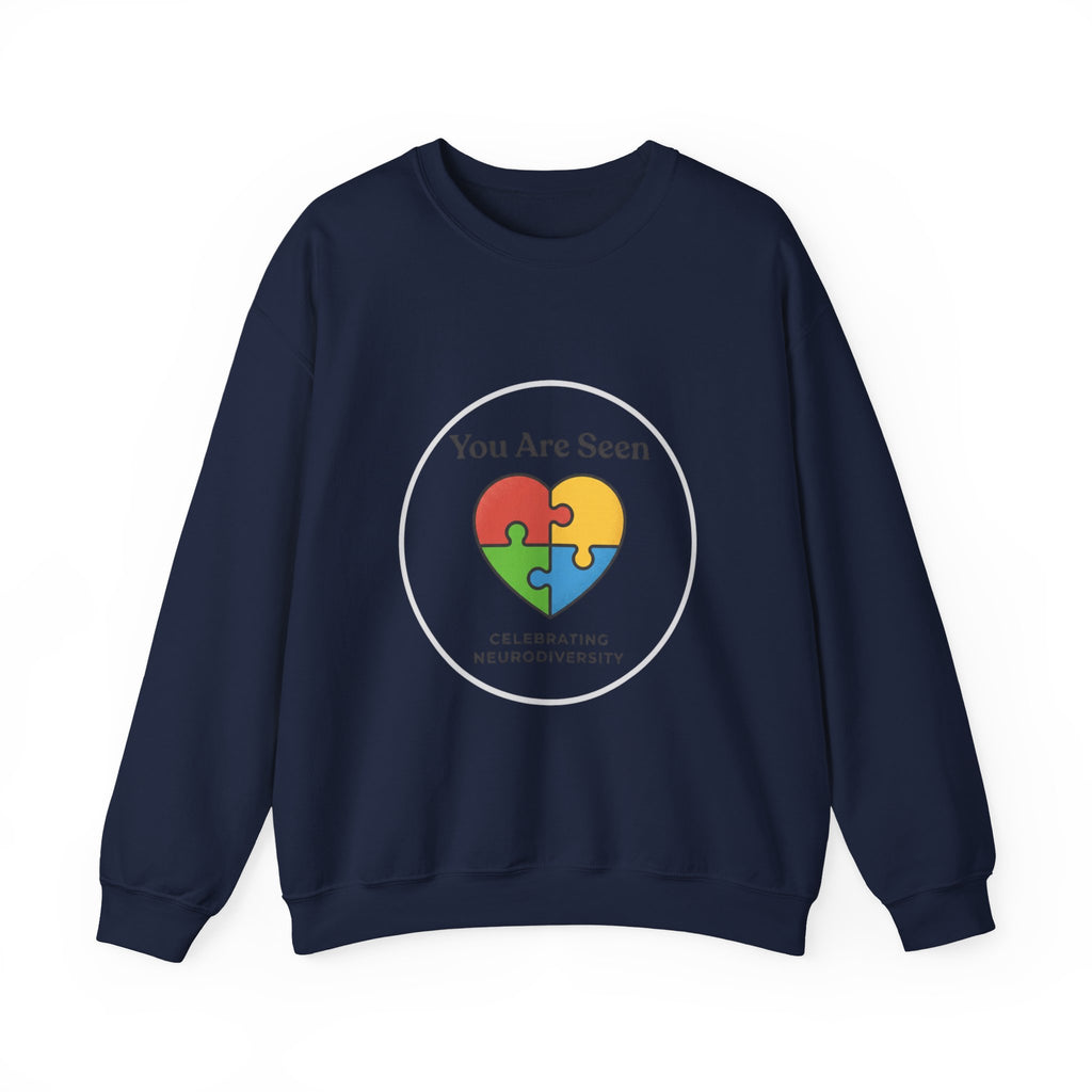 You Are Seen Heart Puzzle Crewneck Sweatshirt | neurodiversity, autistic pride