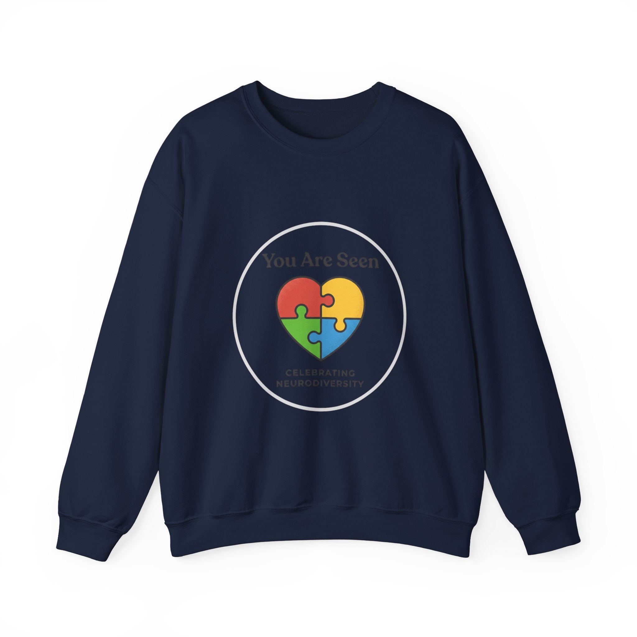 You Are Seen Heart Puzzle Crewneck Sweatshirt | neurodiversity, autistic pride