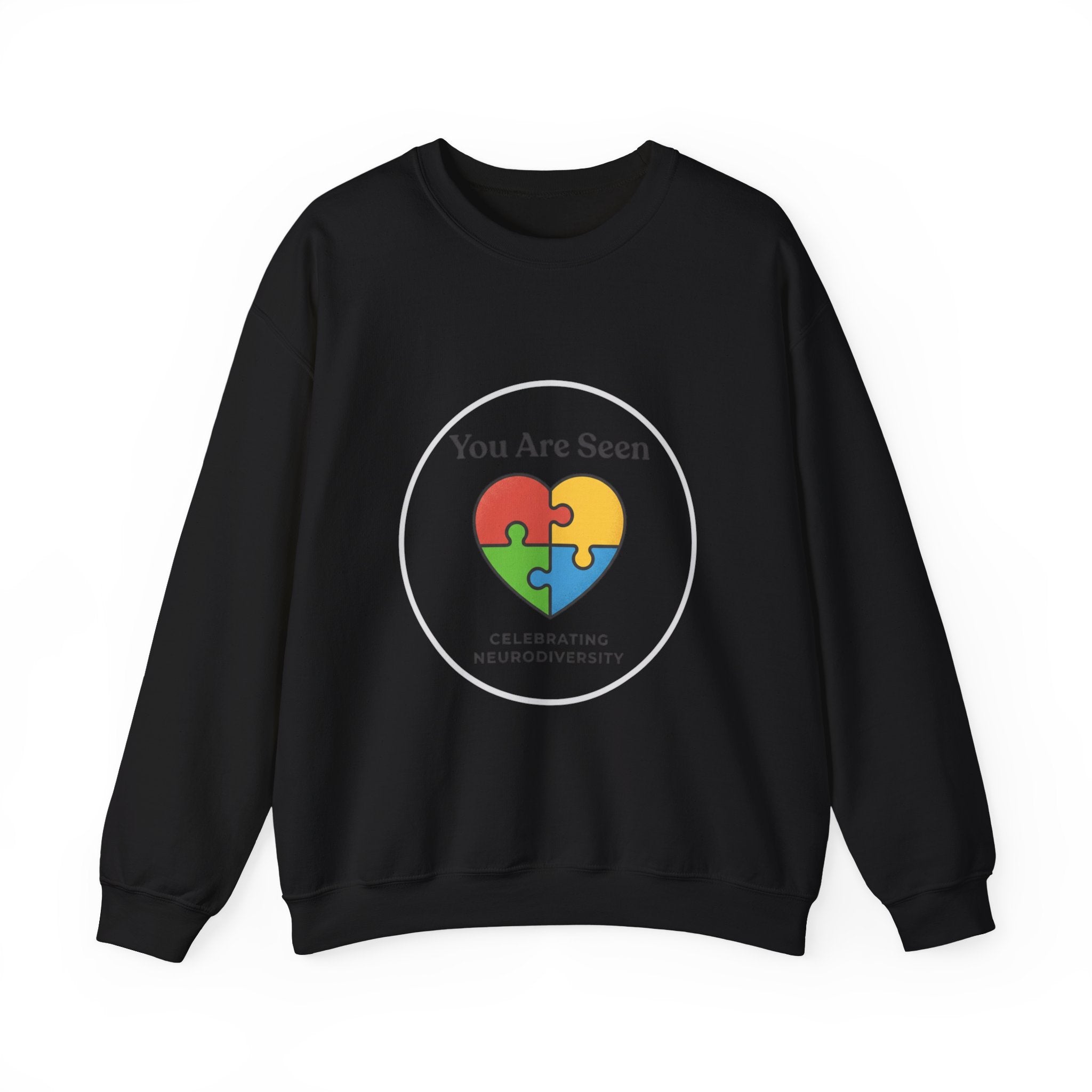 You Are Seen Heart Puzzle Crewneck Sweatshirt | neurodiversity, autistic pride