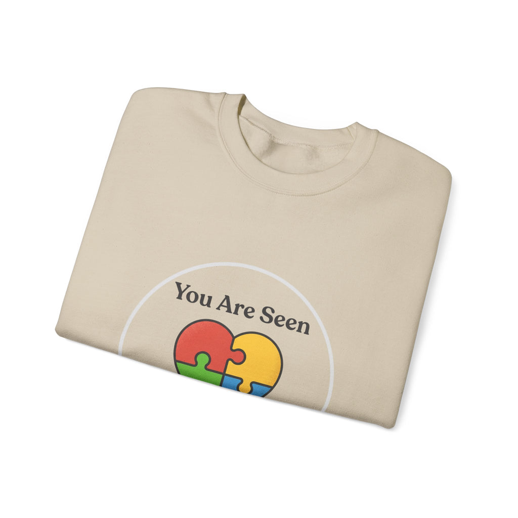 You Are Seen Heart Puzzle Crewneck Sweatshirt | neurodiversity, autistic pride