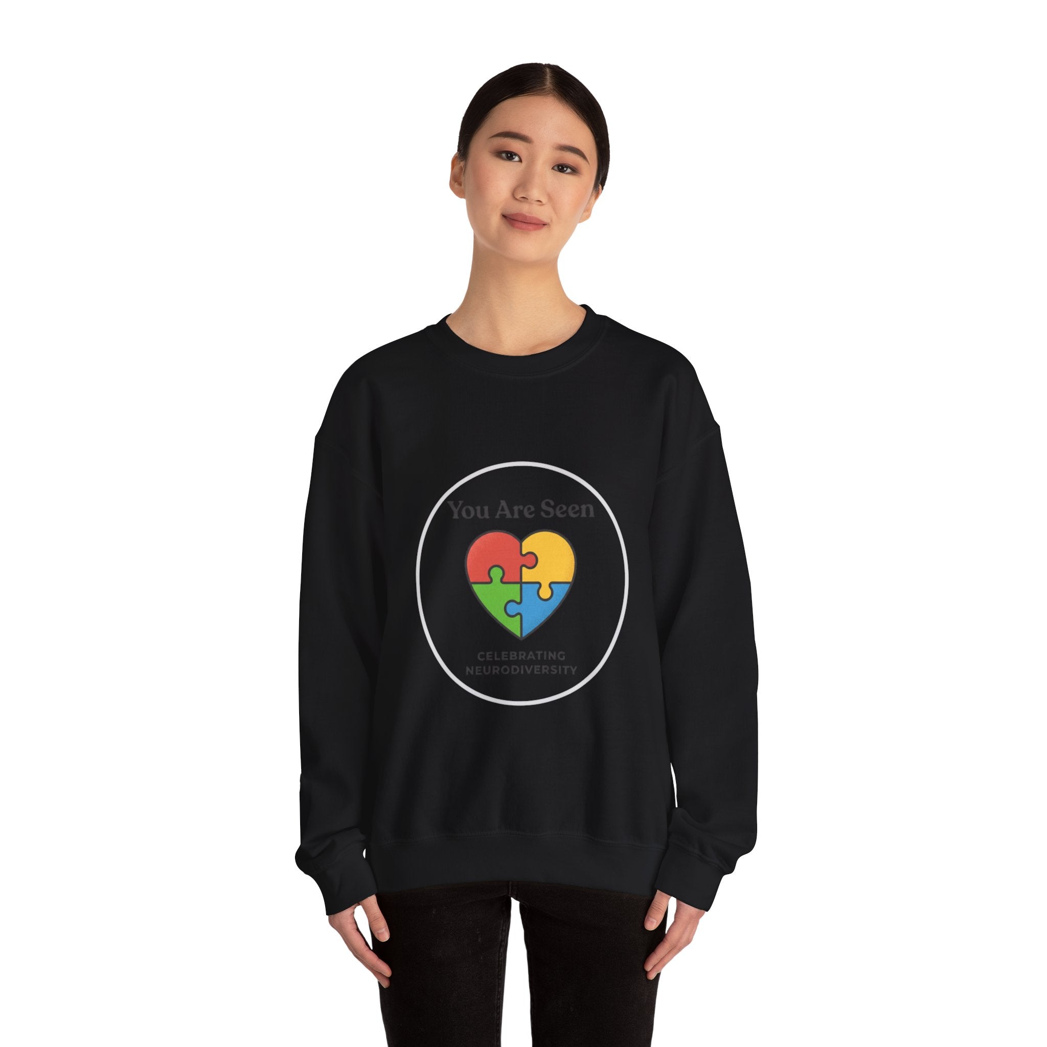 You Are Seen Heart Puzzle Crewneck Sweatshirt | neurodiversity, autistic pride