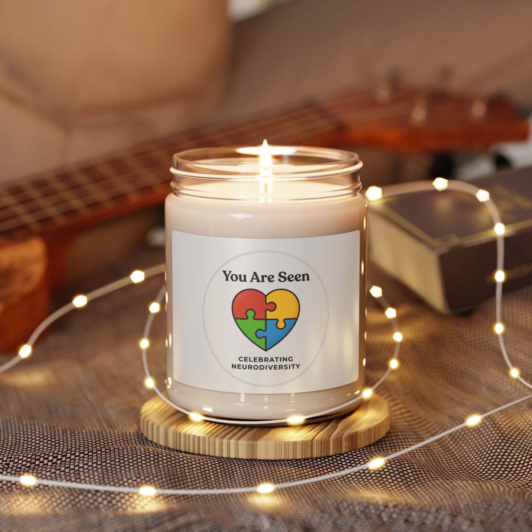 You Are Seen Heart Puzzle Candle, Soy Candle | Neurodiversity, Autistic Pride, Sensory-Friendly