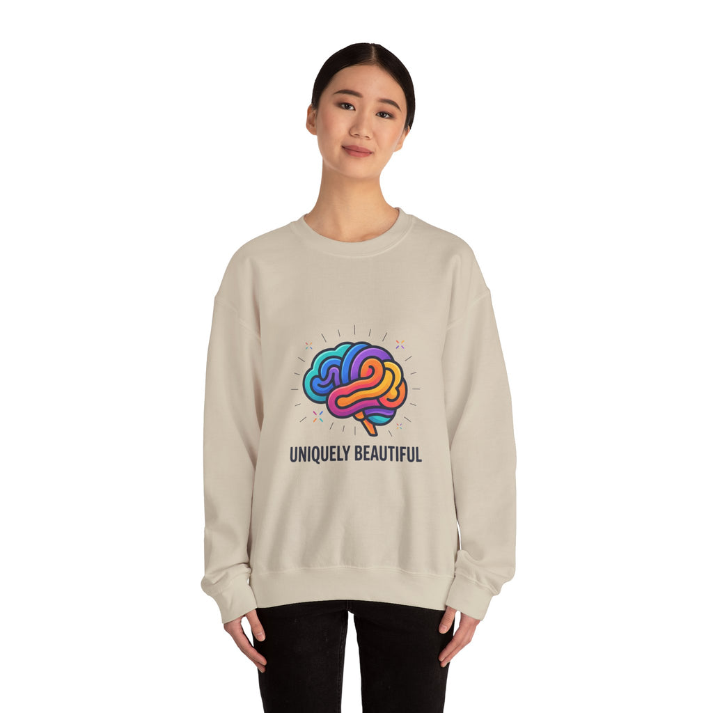 Uniquely Beautiful Sweatshirt, neurodiversity autistic pride, affirming identity