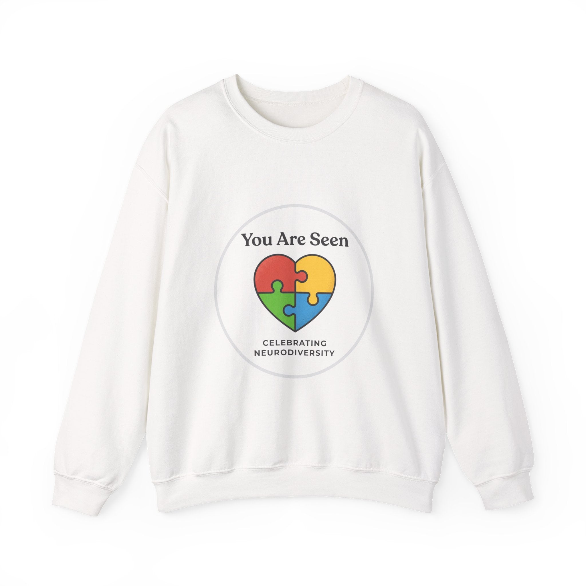 You Are Seen Heart Puzzle Crewneck Sweatshirt | neurodiversity, autistic pride