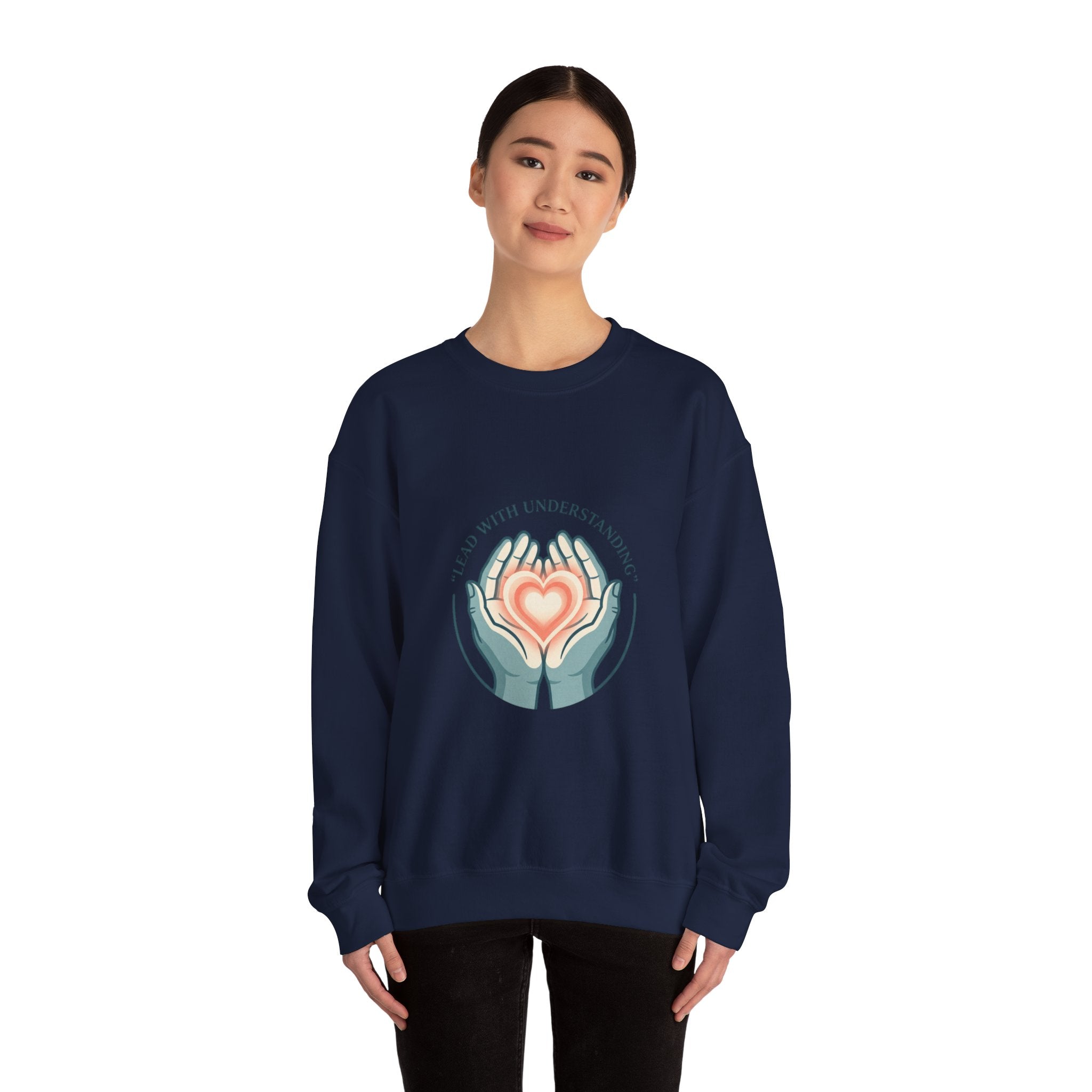 Lead with Understanding Crewneck Sweatshirt | autistic pride, neurodiversity affirming