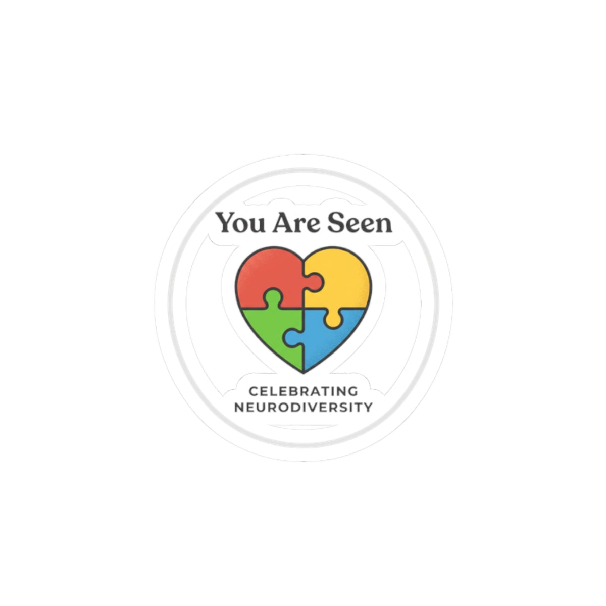 You Are Seen Heart Puzzle Sticker | Neurodiversity, Autistic Pride