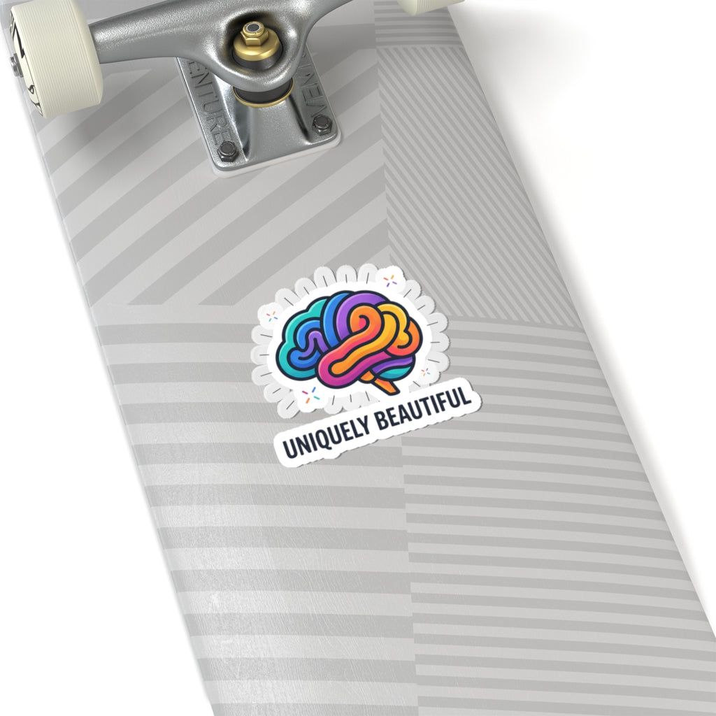 Uniquely Beautiful Brain Kiss-Cut Stickers | neurodiversity, autistic pride