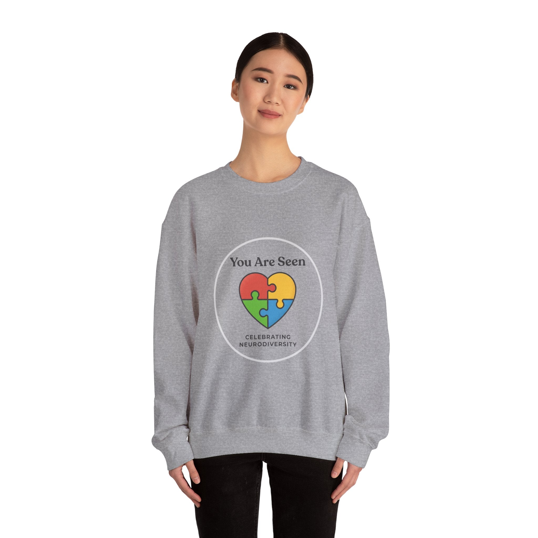 You Are Seen Heart Puzzle Crewneck Sweatshirt | neurodiversity, autistic pride