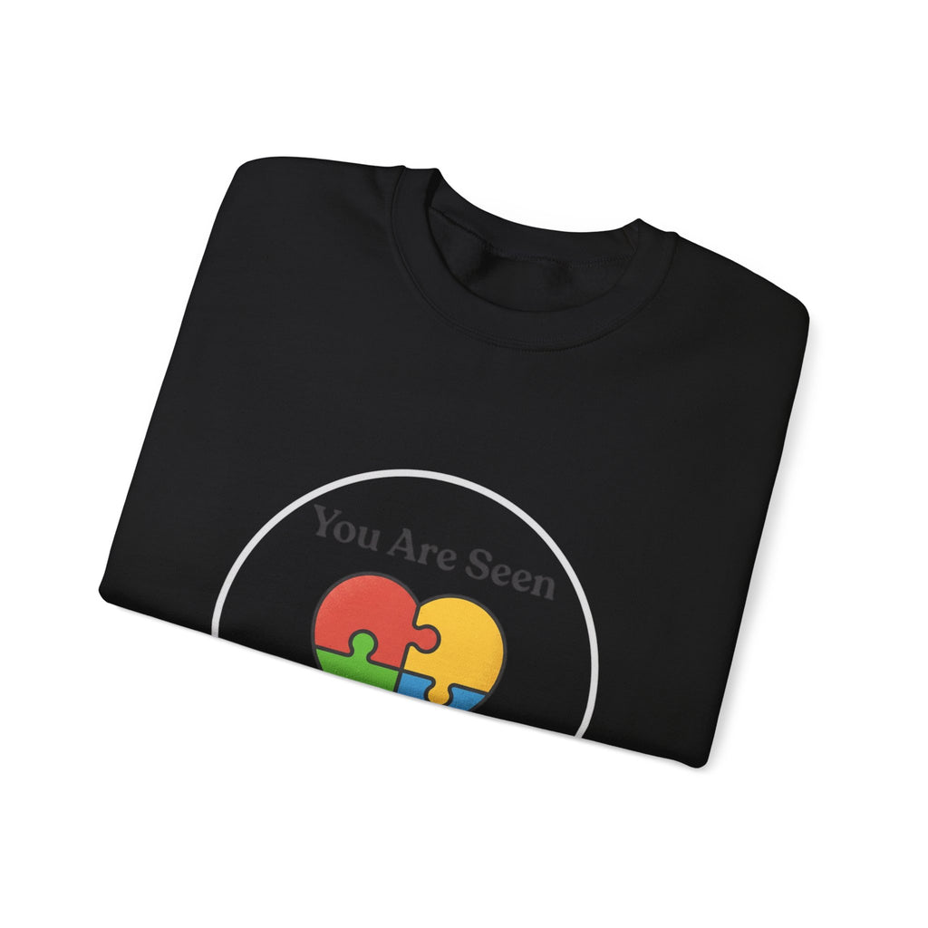 You Are Seen Heart Puzzle Crewneck Sweatshirt | neurodiversity, autistic pride