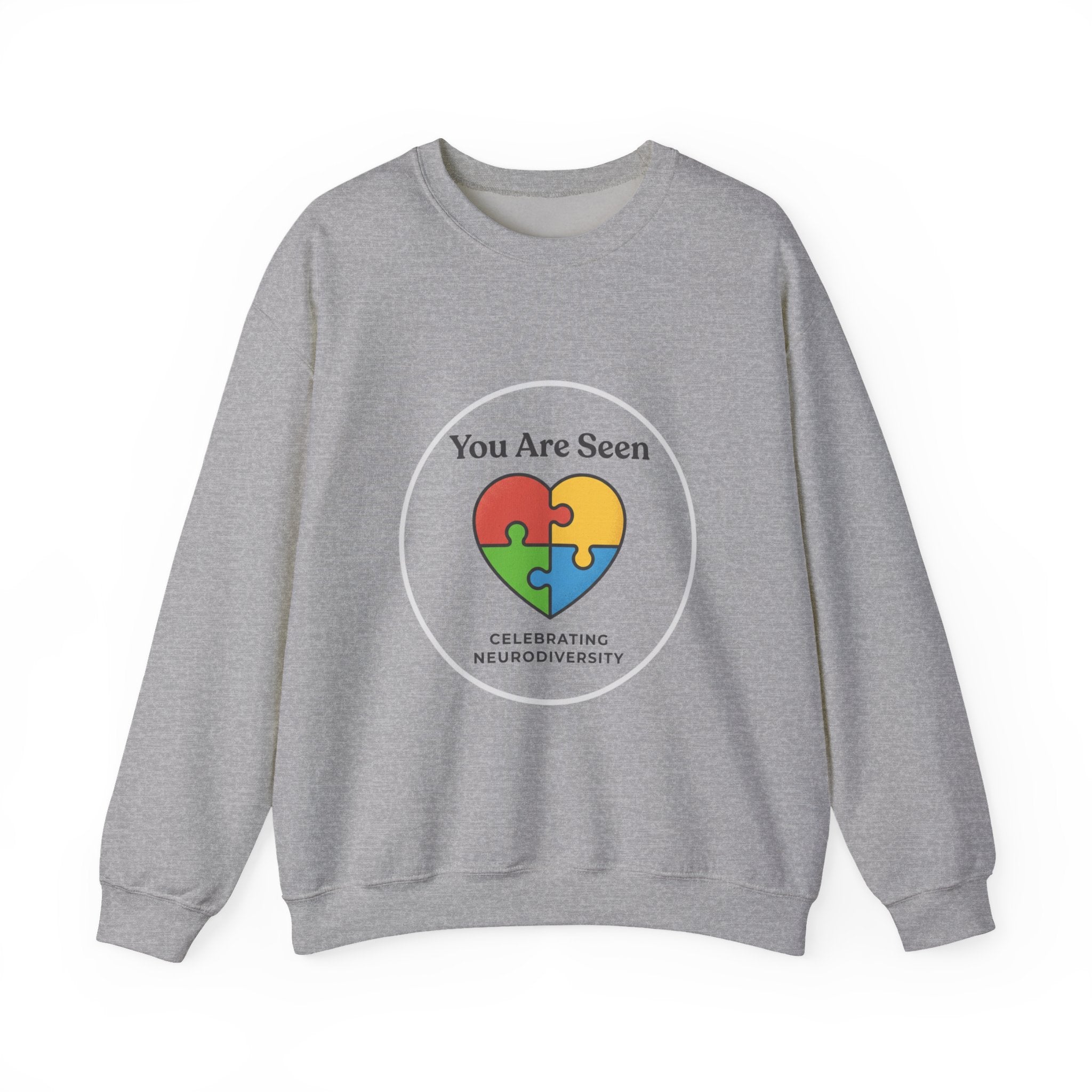 You Are Seen Heart Puzzle Crewneck Sweatshirt | neurodiversity, autistic pride