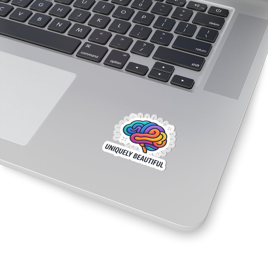 Uniquely Beautiful Brain Kiss-Cut Stickers | neurodiversity, autistic pride