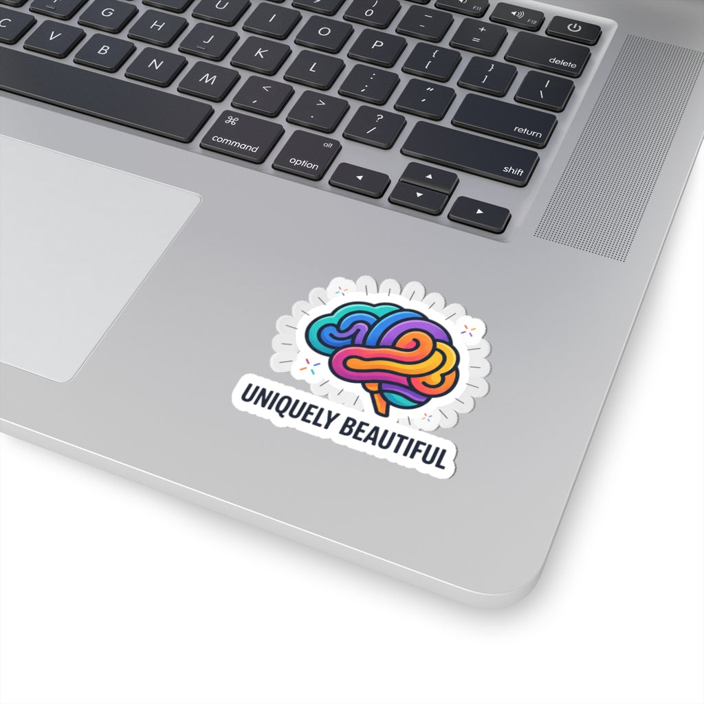 Uniquely Beautiful Brain Kiss-Cut Stickers | neurodiversity, autistic pride