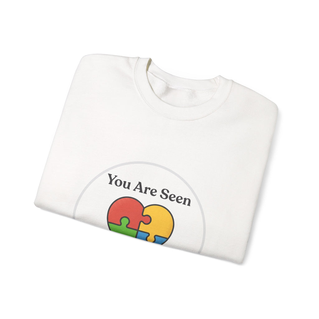 You Are Seen Heart Puzzle Crewneck Sweatshirt | neurodiversity, autistic pride