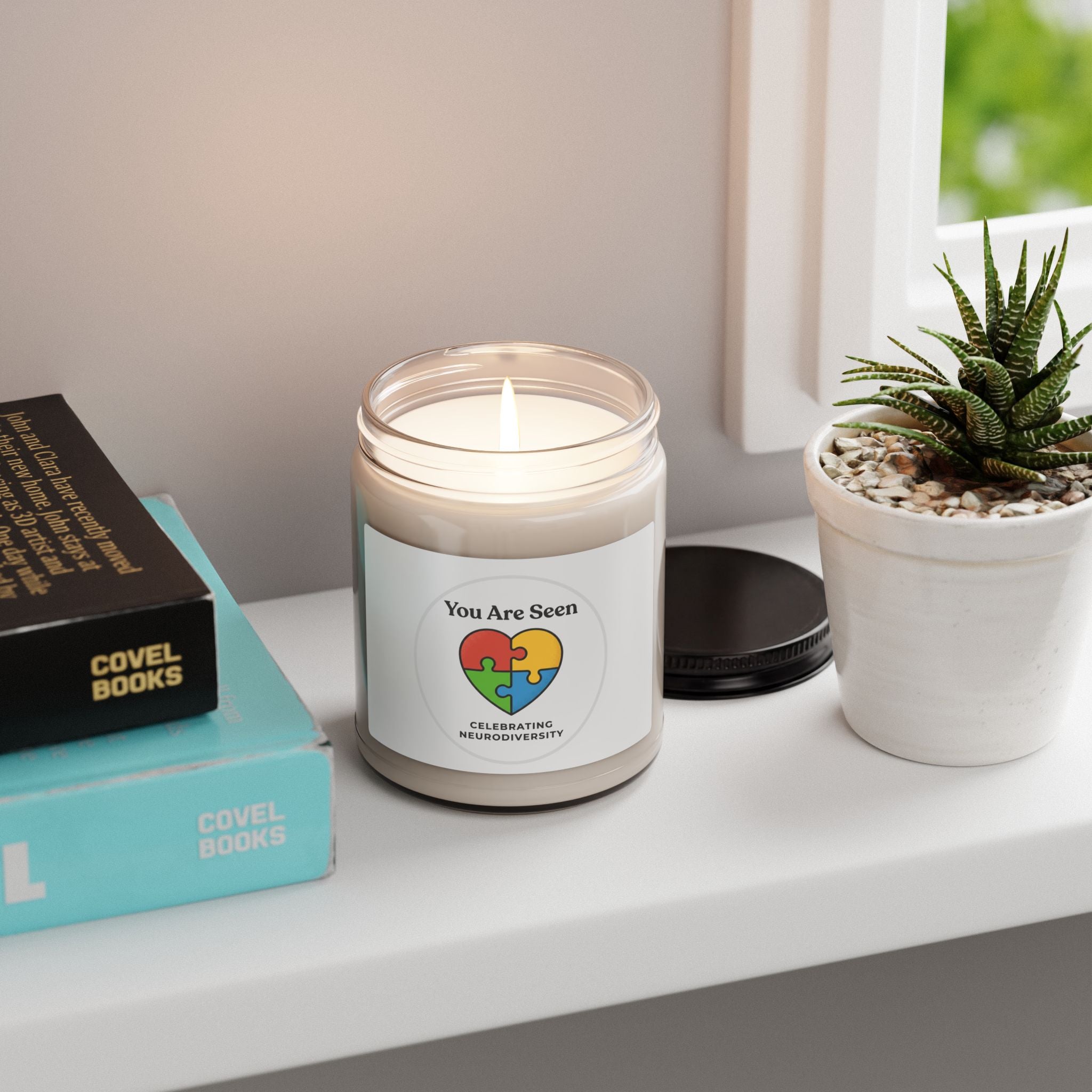 You Are Seen Heart Puzzle Candle, Soy Candle | Neurodiversity, Autistic Pride, Sensory-Friendly