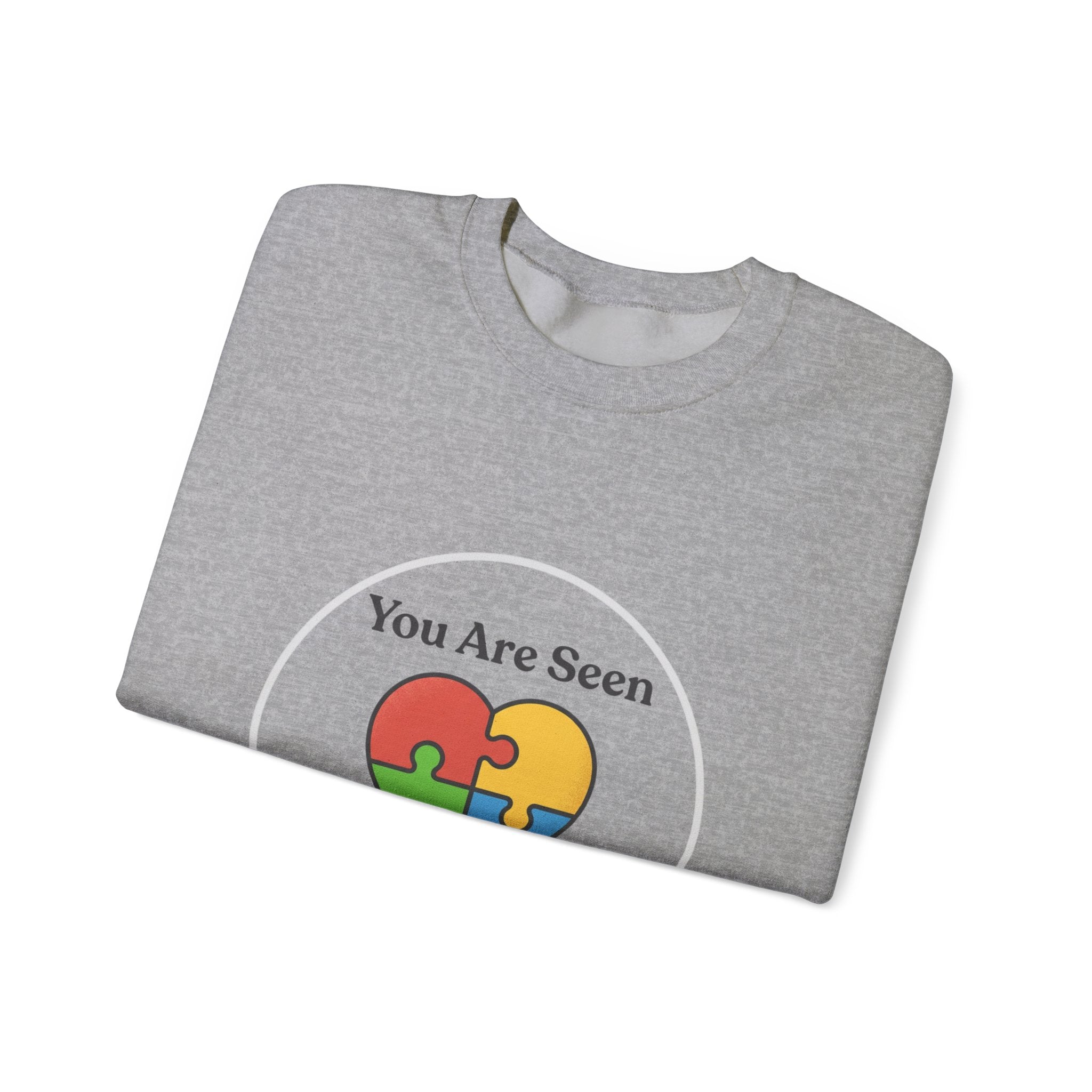 You Are Seen Heart Puzzle Crewneck Sweatshirt | neurodiversity, autistic pride