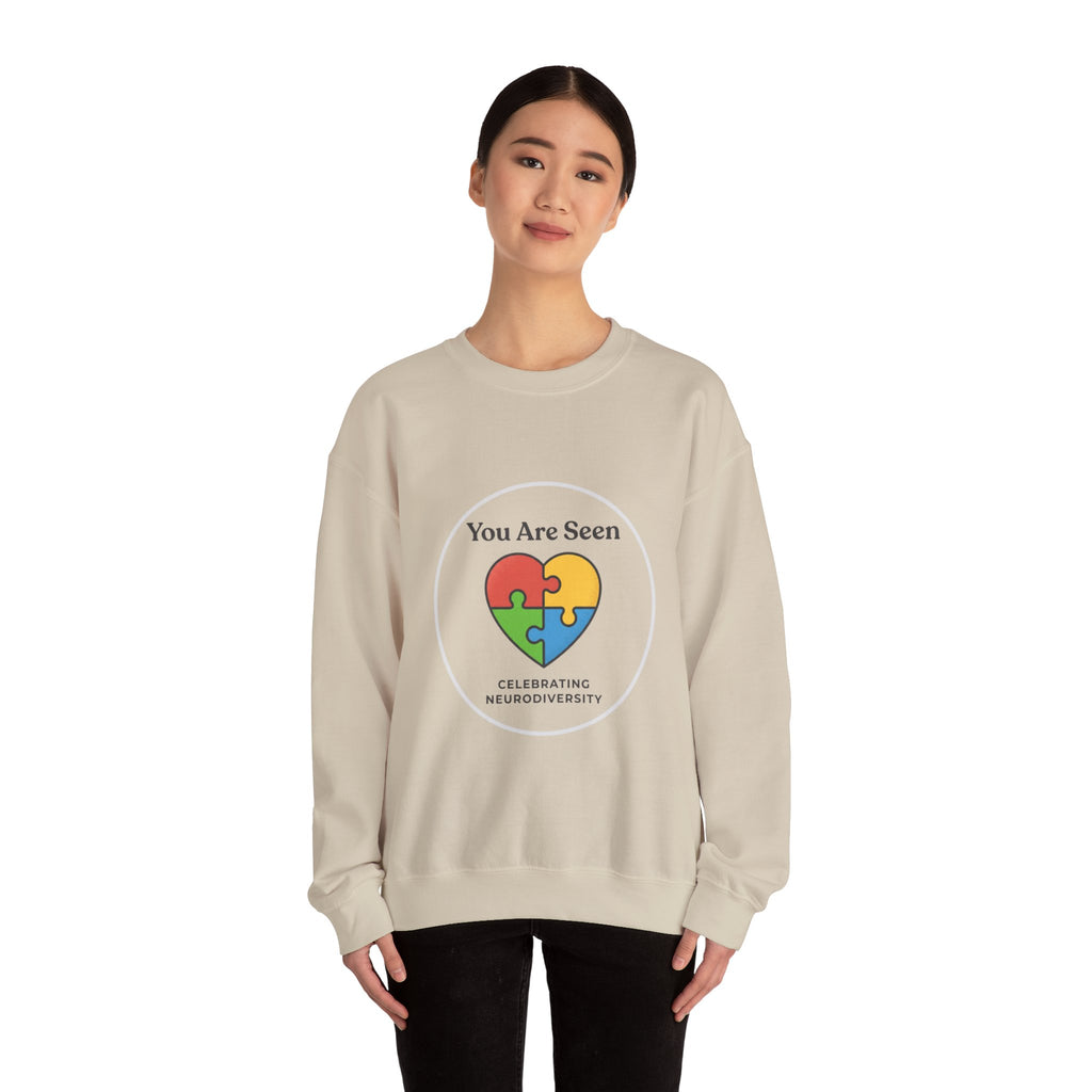 You Are Seen Heart Puzzle Crewneck Sweatshirt | neurodiversity, autistic pride
